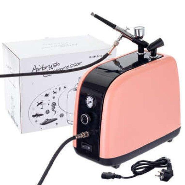 Airbrush kompresszor hs-386k (pink) airbrush készlet