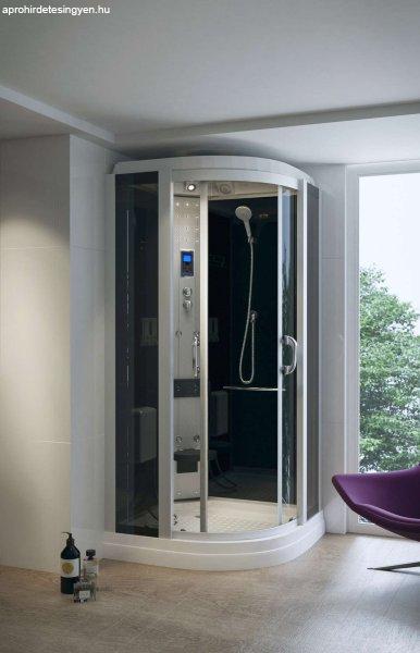 Hidromasszázs zuhanykabin elektronikával negyedköríves 100x100x222