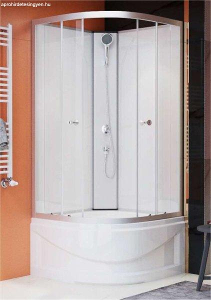 Hátfalas zuhanykabin tálcával negyedköríves mélytálcás zuhanykabin
90X90X200