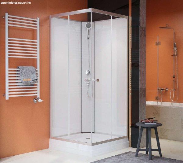 Hátfalas szögletes zuhanykabin tálcával  90X90X200cm