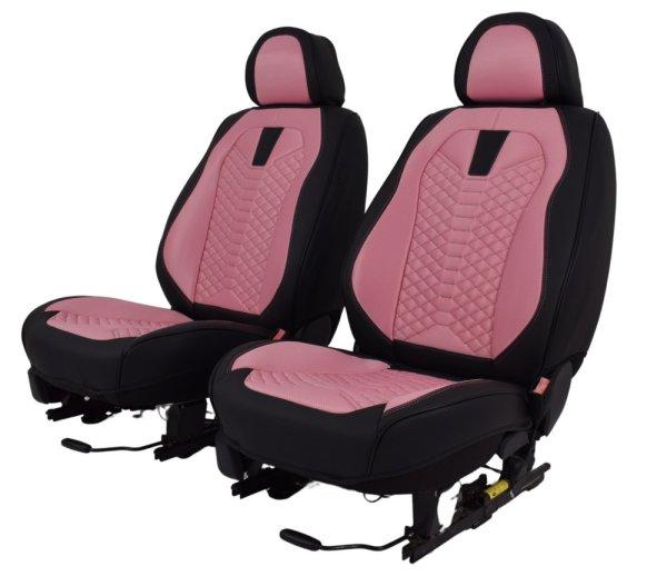 Suzuki S4X Méretezett Üléshuzat -Vénusz Bőr/Szövet -Rózsaszín/Fekete- 2
Első Ülésre