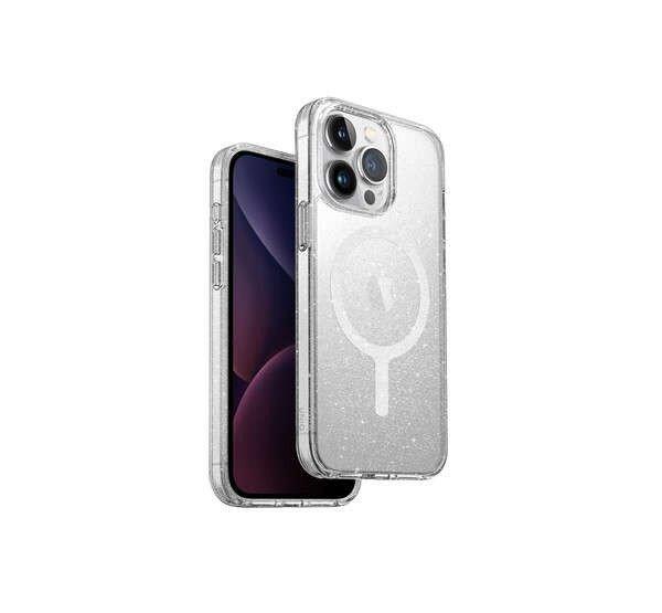 Uniq Lifepro Xtreme iPhone 15 Pro Magsafe Szilikon tok, csillámos átlátszó