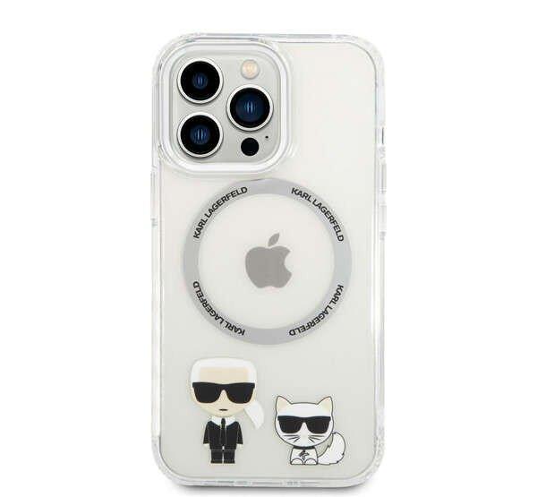 Karl Lagerfeld and Choupette MagSafe hátlap tok iPhone 14 Pro Max, átlátszó