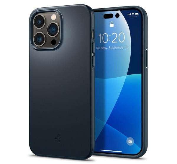Spigen Thin Fit iPhone 14 Pro Max Metal Slate tok, sötét kék