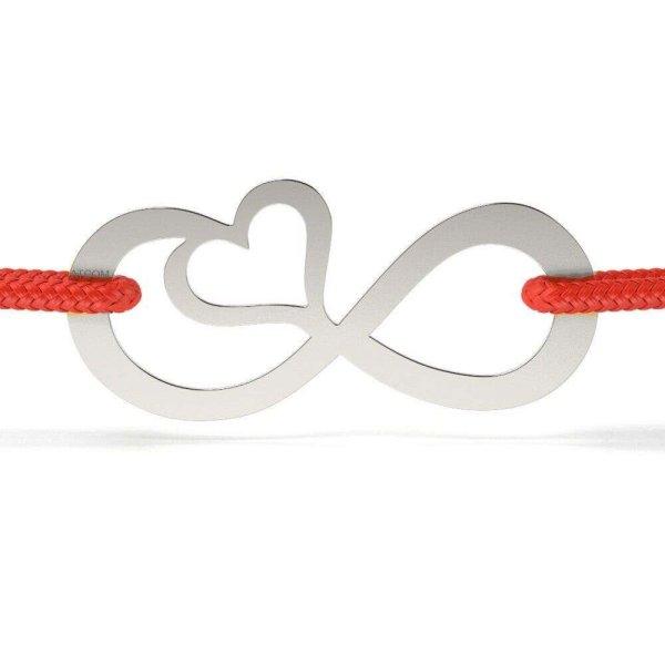Infinity modell fehérarany karkötő szívvel