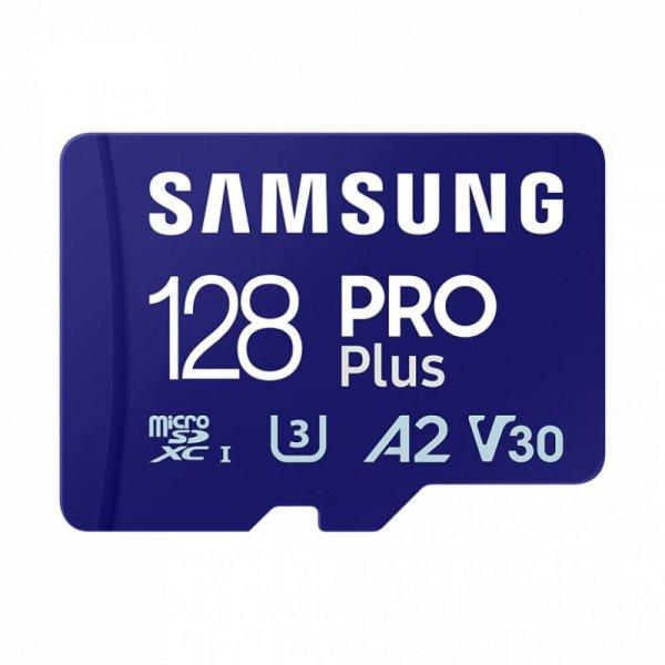 Samsung MicroSD kártya - 128GB MB-MD128SA/EU (PRO PLUS, R180/W130, adapter,
128GB)