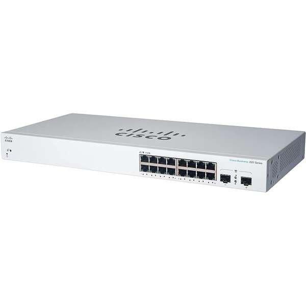 CISCO Switch 16x1000Mbps (POE) + 2x1000Mbps SFP, Menedzselhető, Fémházas,
Rackes - CBS220-16P-2G-EU (CBS220-16P-2G-EU)