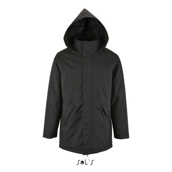Uniszex ROBYN steppelt bélésű kabát, gallérba rejthető kapucnival,
SOL'S SO02109, Black-2XL