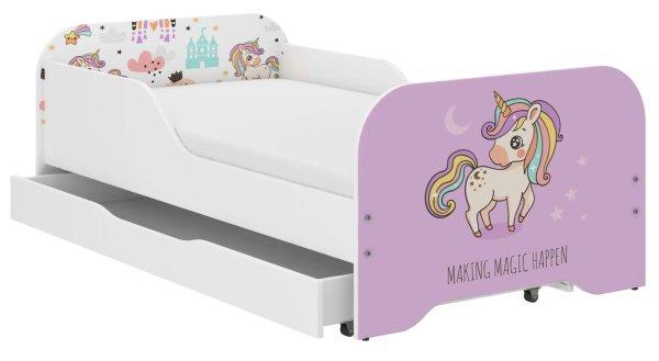MIKI gyerekágy 140x70cm ajándék matraccal, ágyneműtartó nélkül -
Rózsaszín Unikornis