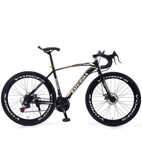 Sanhema 700C országúti kerékpár 24 sebesség fekete-arany 55C