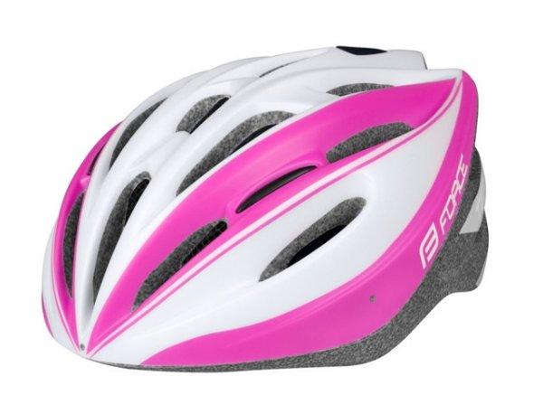 FORCE TERY kerékpáros sisak fehér-rózsaszín S-M (54-58)