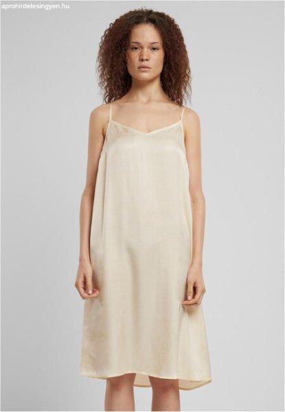 Urban Classics Ladies Viscose Satin Slip Dress whitesand