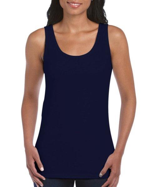 Testhez álló, oldalvarrott női trikó, Gildan GIL64200, Navy-XL