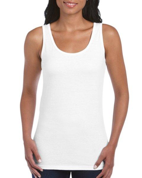 Testhez álló, oldalvarrott női trikó, Gildan GIL64200, White-L