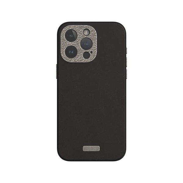 Moshi Napa MagSafe - Leather telefontok iPhone 15 Pro (Midnight fekete)