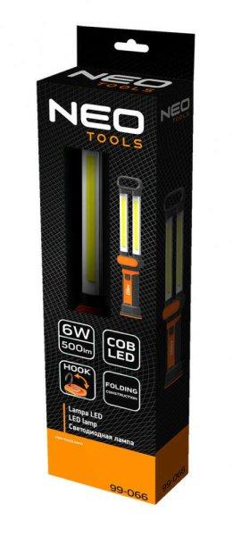 Neo Tools 99-066 akkus műhely-vizsgálólámpa, cob led 500 lm, Fekete/Narancs