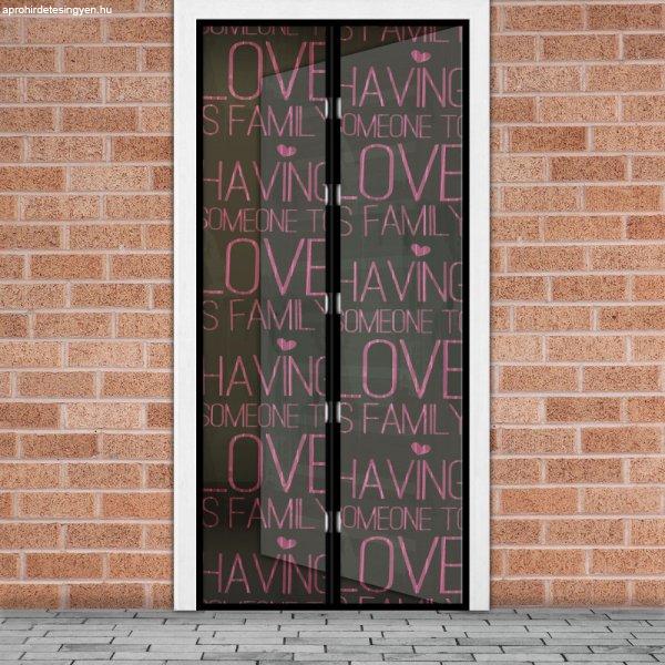 Szúnyogháló függöny ajtóra -mágneses- 100 x 210 cm - "Love"