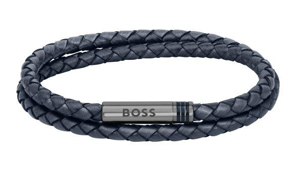 Hugo Boss Stílusos bőr dupla karkötő 1580494 19 cm