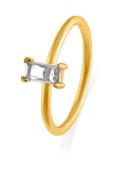 Troli Bájos aranyozott gyűrű átlátszó
cirkónium kővel 54 mm