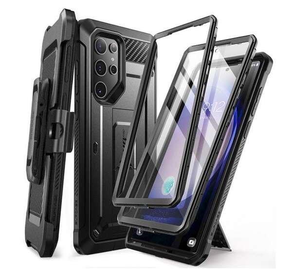 SUPCASE UNICORN BEETLE PRO műanyag telefonvédő (360°-os védelem, erős
ütésállóság, műanyag előlap) FEKETE Samsung Galaxy S24 Ultra (SM-S928)
