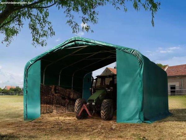 Takarmánytároló, állattaró sátor sátorgarázs 6x6m ponyva PVC
talajrögzítéssel zöld