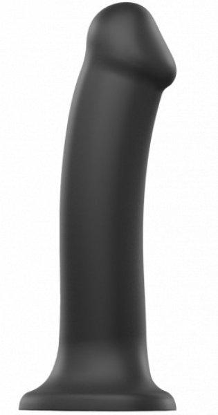Strap-On-Me rugalmas dildó kettős szilikonból (20 cm), fekete