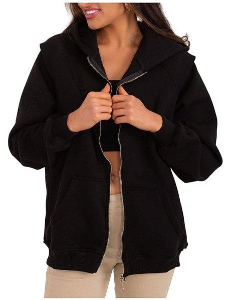 fekete túlméretezett kapucnis pulcsi