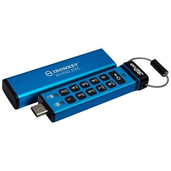Kingston 32GB IronKey Keypad 200C USB3.2 Kék