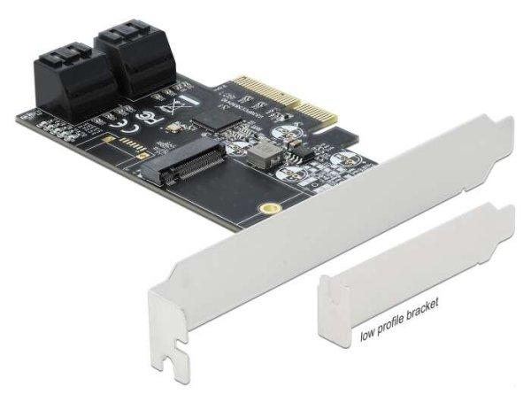 Delock 4 SATA port és 1 M.2 B kulcsos csatlakozó PCI Express x4 Kártya -
alacsony profilú formaténye