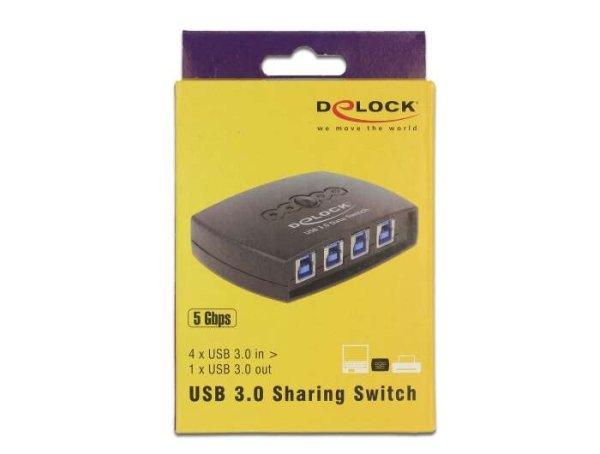 Delock USB 3.0-s megosztási kapcsoló 4 - 1 - Fekete