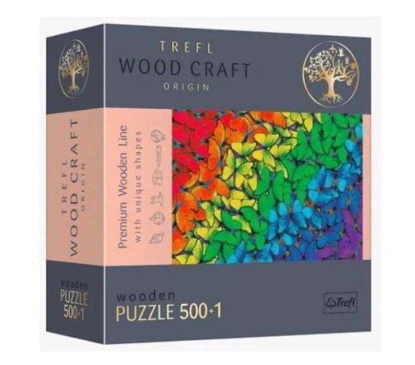 Trefl Wood Craft Szivárvány pillangók - 500+1 darabos fa puzzle