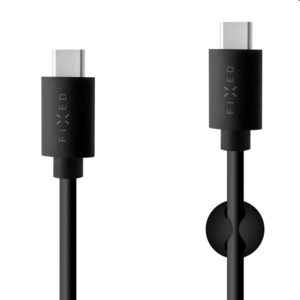 FIXED Adat- és töltőkábel USB-C/USB-C, PD, USB 2.0, 60 W, 2 m, fekete