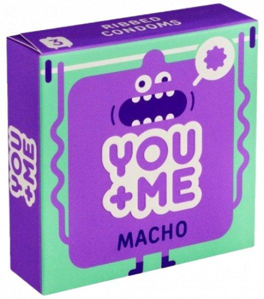 You Me MACHO - bordázott óvszerek (3 db)
