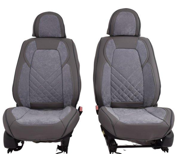 Volkswagen Caddy Méretezett Üléshuzat -Triton Bőr/Arcantara
-Szürke/Szürke- 2 Első Ülésre