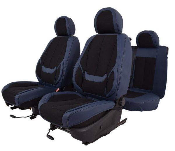 Honda Civic 2014-Ig Nemesis Bőr/Szövet Méretezett Üléshuzat -Kék/Fekete-
Komplett Garnitúra
