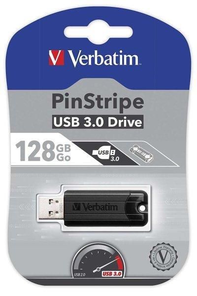 Verbatim Pinstripe Usb Drive 128GB Black