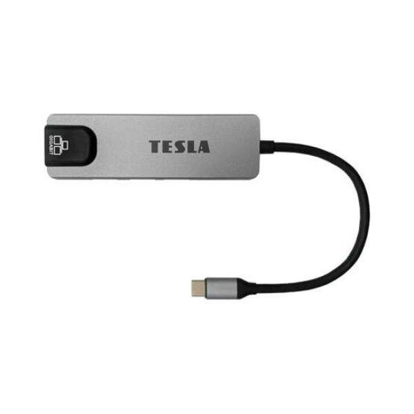 TESLA Device MP80, 2x USB-A, 1x HDMI, 1x LAN RJ-45, 1x USB-C, USB-C Apa, Szürke
USB hub