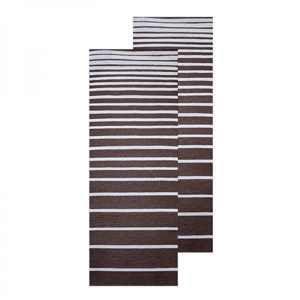Lépcső mintás kétoldalú kültéri szőnyeg, barna, 197 x 72 cm OC51