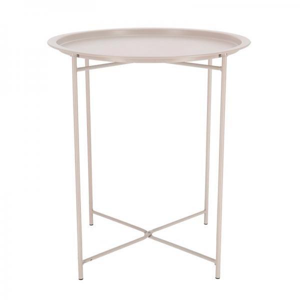 Összecsukható felszolgáló asztal, bézs színű, 46 cm átmérőjű TR003