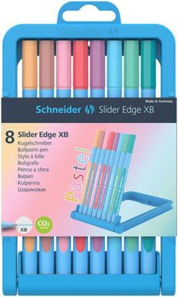 Golyóstoll készlet, 0,7 mm, kupakos, SCHNEIDER "Slider Edge XB
Pastel", 8 különböző pasztell szín