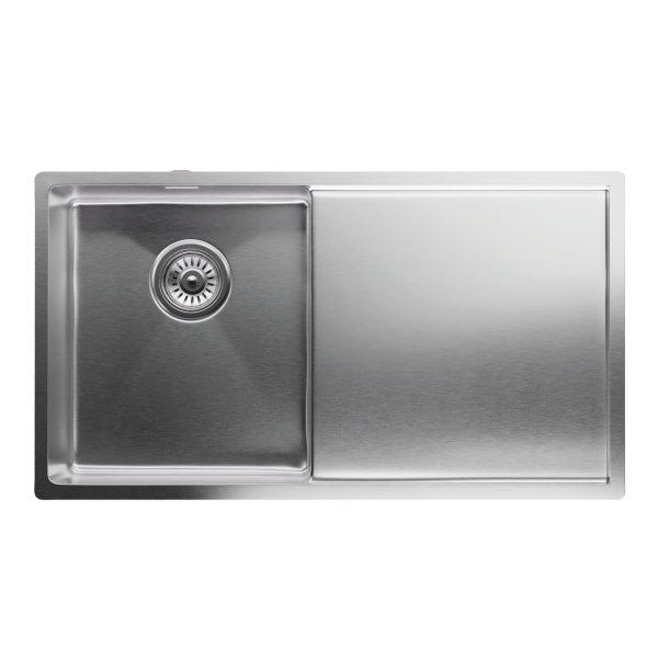 Klarstein TitanSteel, konyhai mosogató, csepegtető felülettel, 79 x 44 cm (H
x Sz), rozsdamentes acél, karcálló felület, hőálló