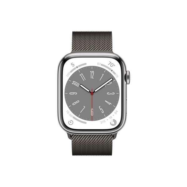 Apple Watch S8 Cellular (45mm) grafit rozsdamentes acél tok, grafit milánói
szíjas okosóra