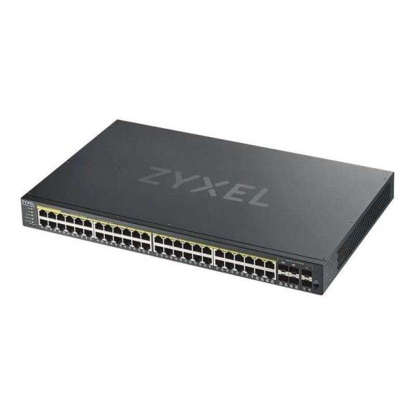 ZyXEL 48port GbE LAN PoE (375W) 4port Gbe combo RJ45/SFP L2 menedzselhető
switch (GS1920-48HPV2-EU0101F) (GS1920-48HPV2-EU0101F)