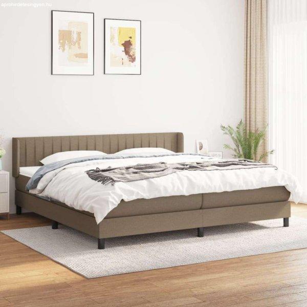 vidaXL tópszínű szövet rugós ágy matraccal 200 x 200 cm