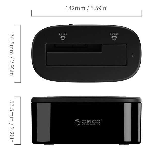 Orico HDD/SSD Dokkoló, 6218US3-EU-BK/80/ (2,5