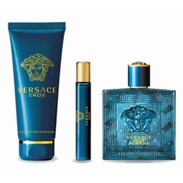 Versace - Eros Parfum szett II. 100 ml parfum + 10 ml parfum + 150 ml tusfürdő
