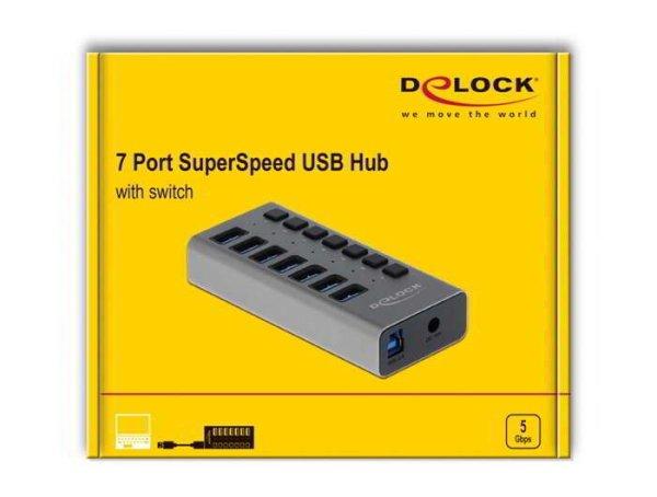 DeLOCK 63669 USB 3.0 HUB (7 port)