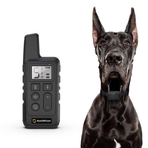 StartONTeam™ Újratölthető elektromos kutyakiképző nyakörv, LCD kijelző,
víz- és porálló (IP65), gumielektródák, állítható, kiképzési
útmutató mellékelve, fekete színű