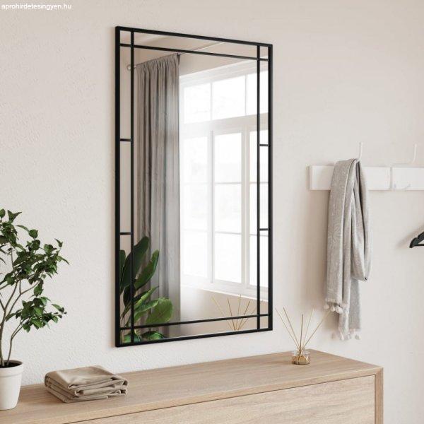 fekete téglalap alakú vas fali tükör 60 x 100 cm