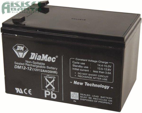 DIAMEC 12V 12Ah akkumulátor DM12-12